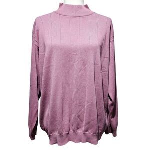 Dressbarn Womens Pink Mock Neck Pullover Sweater Size‎ 23-24 Cotton Blend